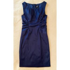 Adrianna Papell Sheath Dress Dark Blue Size 8 Sleeveless Cocktail Party NWOT